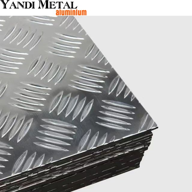1100 1050 1060 3003 5052 5754 6061 6082 Placa de control de aluminio gofrado antideslizante de 5 barras