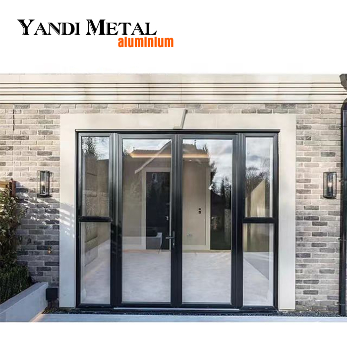 Puertas de aluminio tipo acordeón plegables dobles de aluminio con rotura en caliente estándar americano de alta calidad