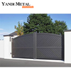 Puerta corrediza de aluminio para entrada automática de jardín, directa de fábrica, puerta de aluminio de privacidad con listones horizontales