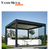 Toldo de pérgola de aluminio para exteriores, toldo eléctrico plegable de extrusión de aluminio para patio, resistente al agua, automático, con rejilla eléctrica
