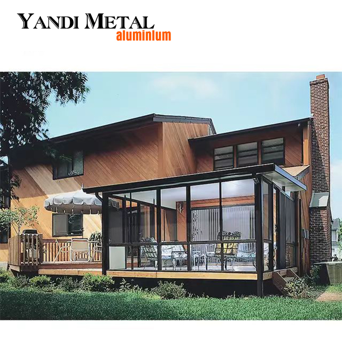 Persianas fijas de aluminio para solárium de pared comercial con apertura manual del sistema de pared de ventana residencial