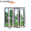 Puertas plegables de aluminio de vidrio templado modernas impermeables con rotura de calor personalizadas para el hogar y el exterior