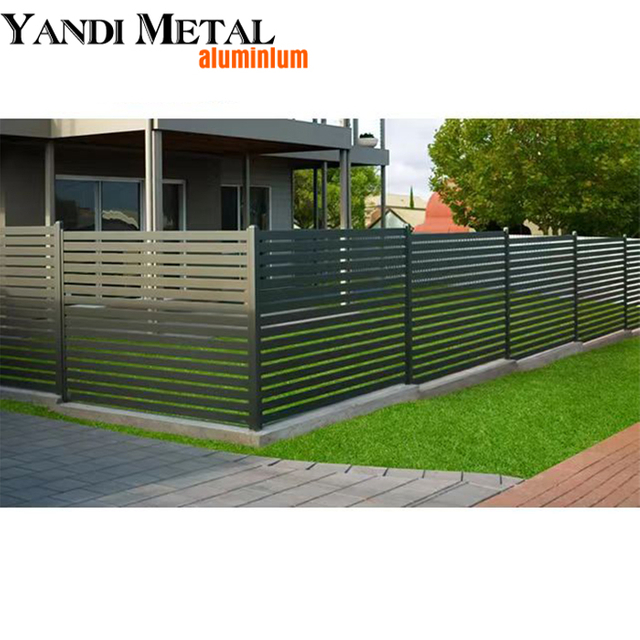 Nueva valla metálica de aluminio, valla de placa de aluminio de diseño moderno, valla de placa de aluminio de alta calidad