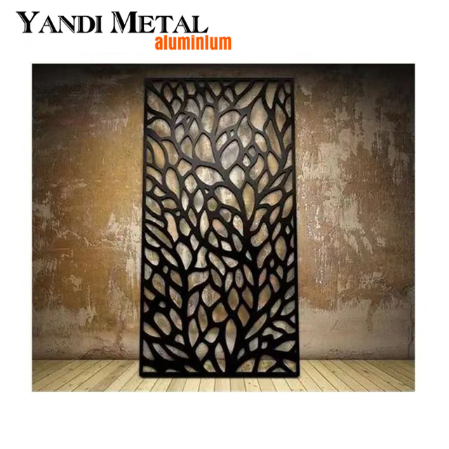Panel de pantalla de metal perforado para privacidad de jardín de metal de aluminio cortado con láser decorativo para exteriores