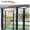 Puertas plegables de aluminio con recubrimiento en polvo, grandes, modernas, al por mayor, con doble acristalamiento