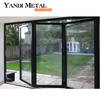 Puertas exteriores de aluminio plegables en acordeón con doble acristalamiento puertas plegables dobles