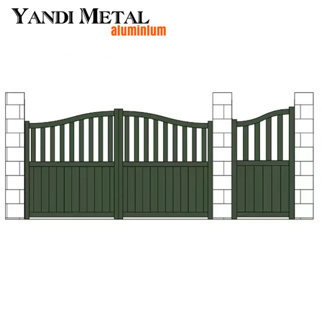 Puerta giratoria de aluminio Diseño de puerta de soldadura de aluminio y metal soldado para entrada Puerta giratoria automática Puerta corredera doble eléctrica