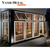 Nuevo diseño, marco de aluminio, doble vidrio, ventana de apertura interior, vidrio de seguridad, ventana corrediza de aluminio