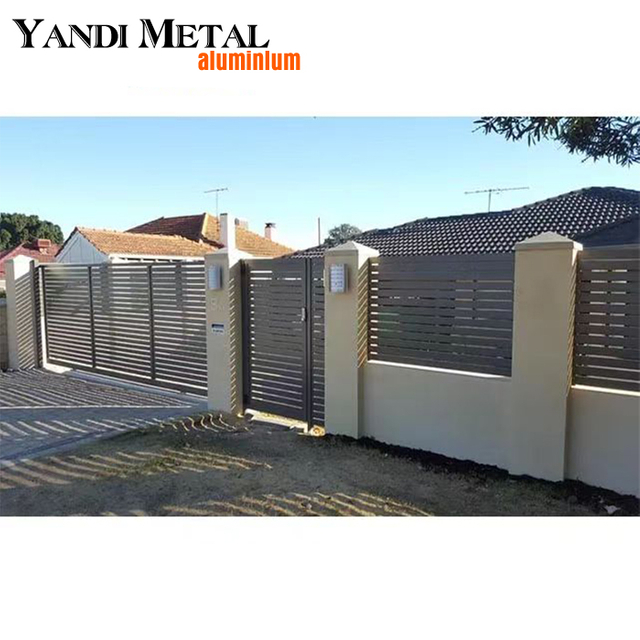 Valla de listón horizontal de aluminio impermeable para jardín, cerca de persiana de pantalla, cerca de jardín de Panel