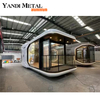 Casas prefabricadas móviles con estructura de acero de lujo Espacio moderno de lujo al aire libre Capsule Resort Familia pequeña
