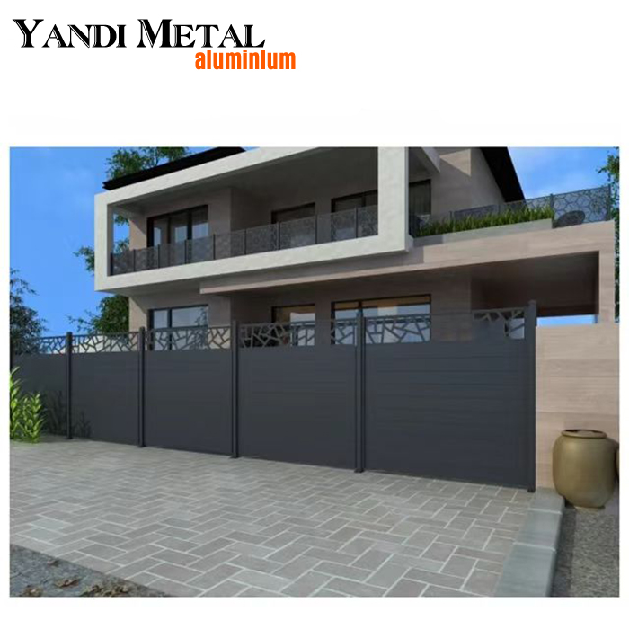 Fabricantes Yandi, placa de valla de aluminio de nuevo diseño, placa de valla de jardín, placa de valla de metal barata de aluminio