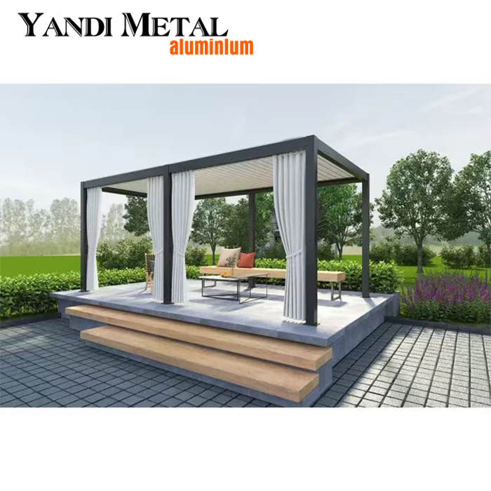 Nueva pérgola de aluminio para exteriores, persianas eléctricas impermeables, pérgola Yandi factory