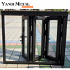 Ventanas abatibles de aluminio de doble acristalamiento residenciales baratas de Yandi Factory, ventanas de impacto de huracanes