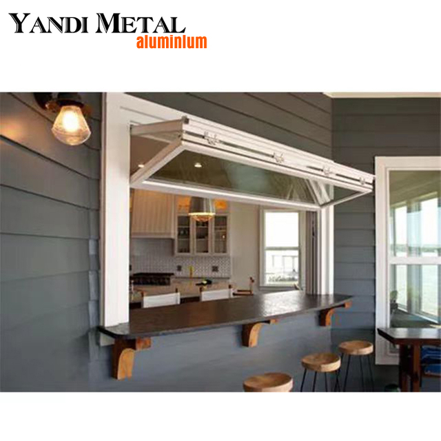 Venta al por mayor, marco de aluminio personalizado, doble acristalamiento, ventana plegable de vidrio de metal, ventana abatible de aluminio