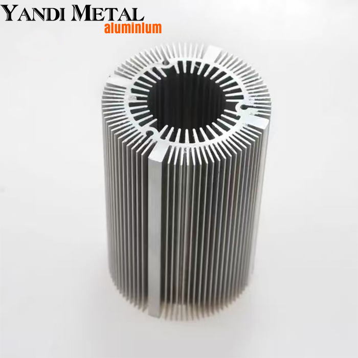 Disipador de calor de aluminio extruido tipo girasol negro anodizado/disipador de calor circular de aluminio
