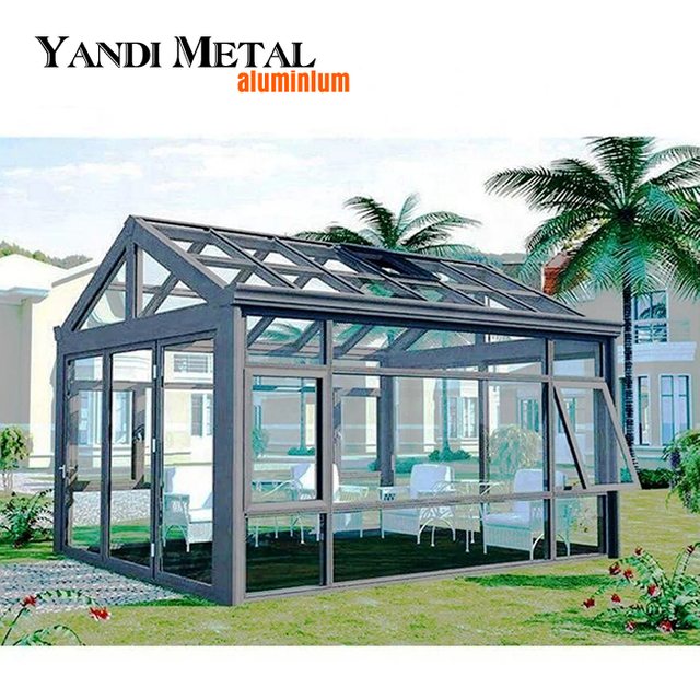 Solarium de aleación de aluminio para jardín Solarium de vidrio de aluminio retráctil para solarium Solarium de vidrio con marco de aluminio