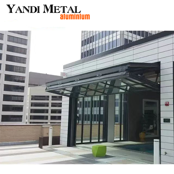 Aluminio de alta calidad Impacto de huracán Diseño de ahorro de energía Balcón exterior plegable doble Puertas de patio plegables corredizas de vidrio de aluminio