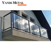 Diseño moderno Escaleras de balcón al aire libre Barandillas de barandilla de valla de aluminio Barandillas de vidrio de aluminio y metal
