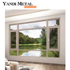 Nuevo diseño, marco de aluminio, doble vidrio, ventana de apertura interior, vidrio de seguridad, ventana corrediza de aluminio