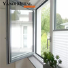Ventana abatible vertical de balcón de aluminio con doble acristalamiento directo de fábrica de estilo moderno