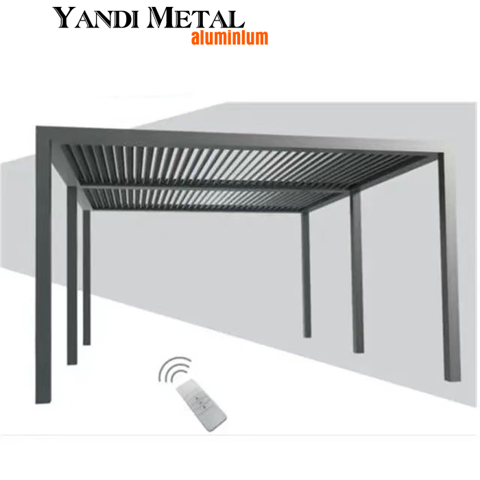 Diseño moderno Sistema bioclimático exterior Louvre Pérgola de aluminio Pérgola metálica a medida