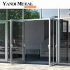 Puerta francesa abierta plana de doble entrada de vidrio de aluminio exterior insonorizada, puerta de perfil de aluminio