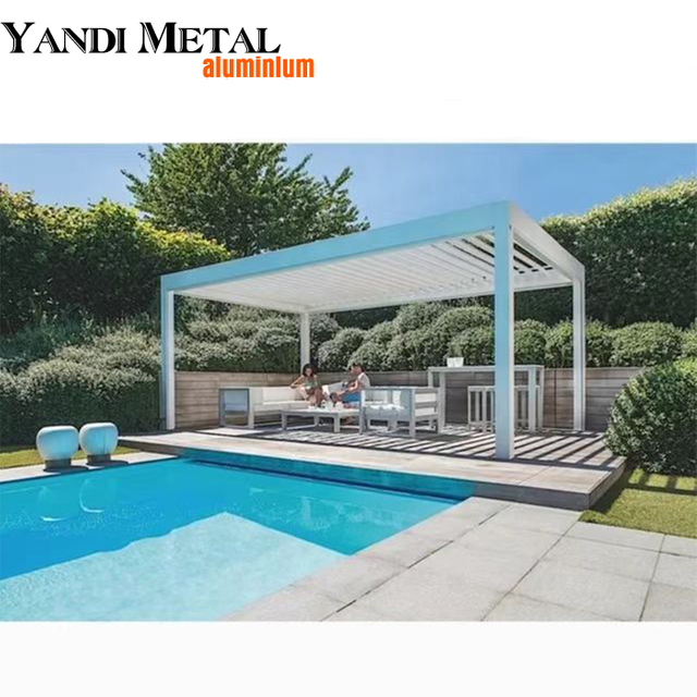 Gazebo de aluminio de alta calidad para techo de persiana con recubrimiento en polvo, gazebo de aluminio para jardín
