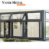 Ventanas grandes de aluminio con doble acristalamiento para exteriores, ventanas abatibles verticales personalizadas con triple acristalamiento