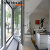 Ventana abatible de aluminio de doble acristalamiento Ventana corrediza con marco de aluminio Ventana de aluminio de seguridad hacia arriba