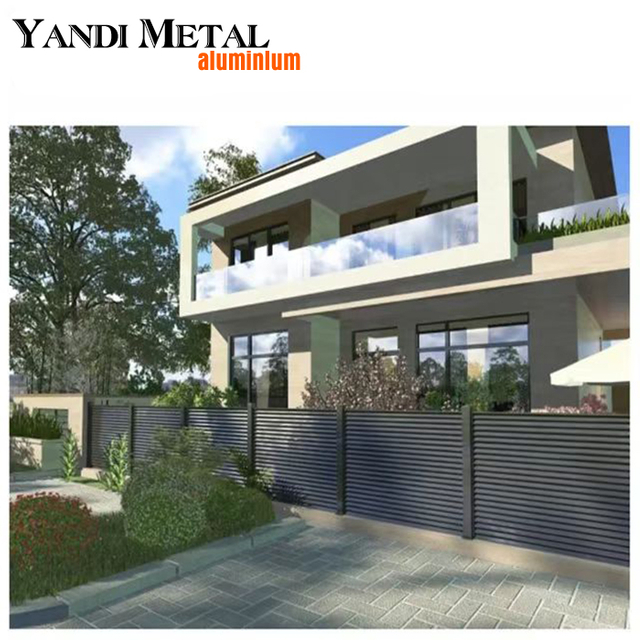 Valla compuesta de aluminio de privacidad de nuevo diseño Paneles de valla horizontales de aluminio para jardines y piscinas