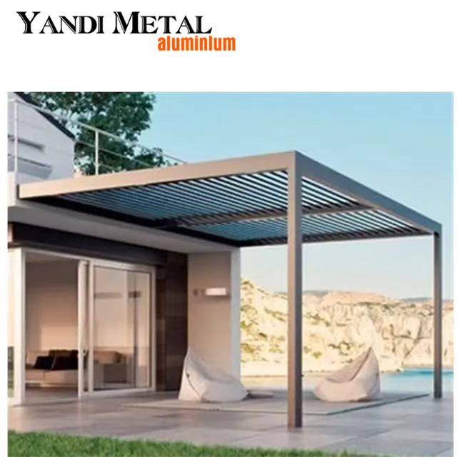 Pérgola con techo de rejilla personalizada, dosel para jardín, pérgola para exteriores, pérgola eléctrica de aluminio
