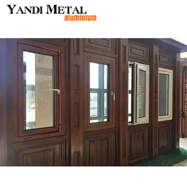 Ventanas abatibles de aluminio de doble acristalamiento residenciales baratas de Yandi Factory, ventanas de impacto de huracanes