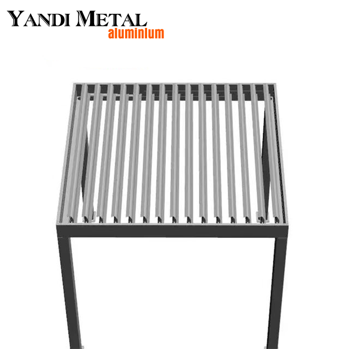 Pérgola al aire libre de lujo Pérgola de techo con rejilla eléctrica de metal impermeable Pérgola de aluminio personalizada 3*3 6*3