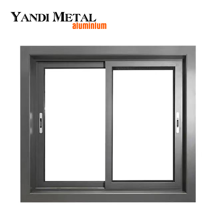 Yandi, perfil de aluminio de alta calidad, ventana corrediza de doble vidrio, ventana Horizontal de vidrio