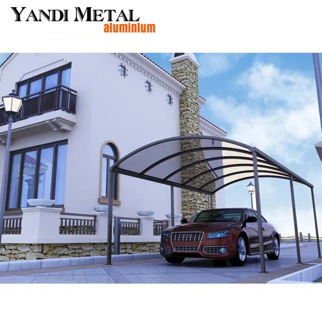 Cochera de aluminio Venta caliente económica atractiva cochera de aluminio techo de vidrio de aluminio