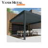 Pérgola manual de aluminio, pérgola exterior de lujo moderna, persianas, pérgola de jardín de metal impermeable para techo