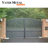 Puerta de aluminio de carril eléctrico para patio residencial, puerta de aluminio automática abatible europea Simple