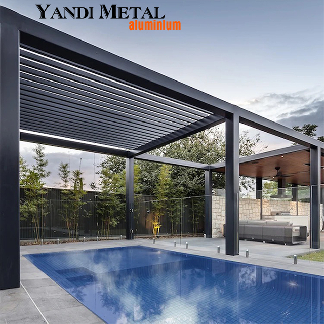 Gazebo con puerta corredera de cristal, cenador de aluminio para exteriores, impermeable, para jardín, cenador eléctrico para exteriores y cenador de aluminio para exteriores