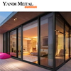 Puerta francesa abierta plana de doble entrada de vidrio de aluminio exterior insonorizada, puerta de perfil de aluminio