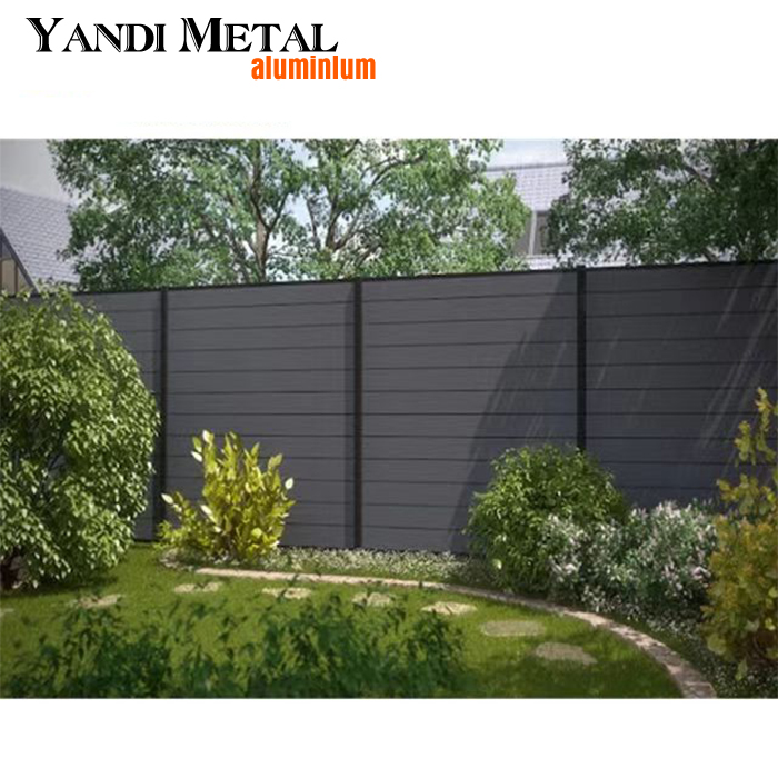Valla de jardín de WPC, puerta de celosía, valla de tablero de Wpc para Patio, valla de hoja de aluminio