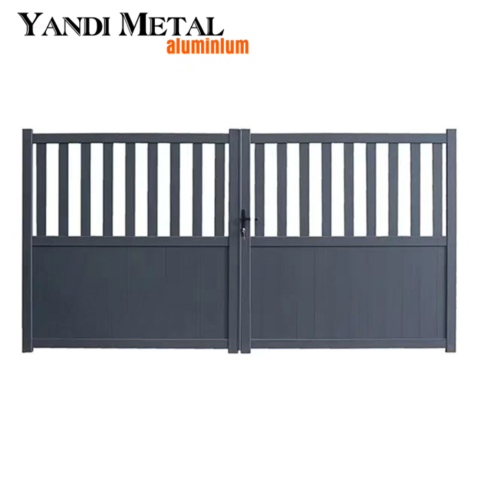 Cercas y puertas de aluminio de diseño moderno personalizadas, puertas de aluminio 6063 T5
