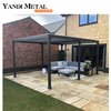 Toldo impermeable de metal para exteriores, toldo para pabellón, techo, pérgola de aluminio, equipada con luces de tubo secundarias emisoras de luz