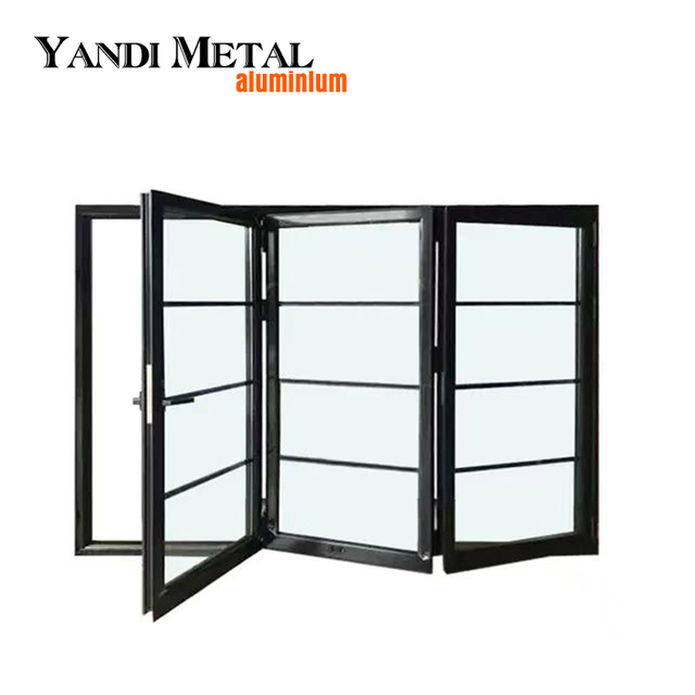 Yandi fabrica puertas de patio plegables de vidrio con doble ventana de aleación de aluminio. Puertas plegables de vidrio para exteriores.