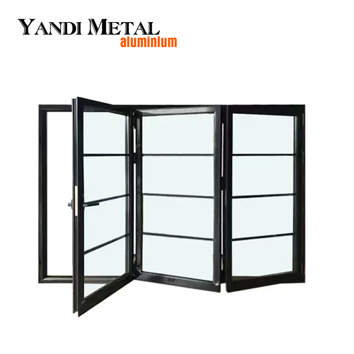 Yandi fabrica puertas de patio plegables de vidrio con doble ventana de aleación de aluminio. Puertas plegables de vidrio para exteriores.