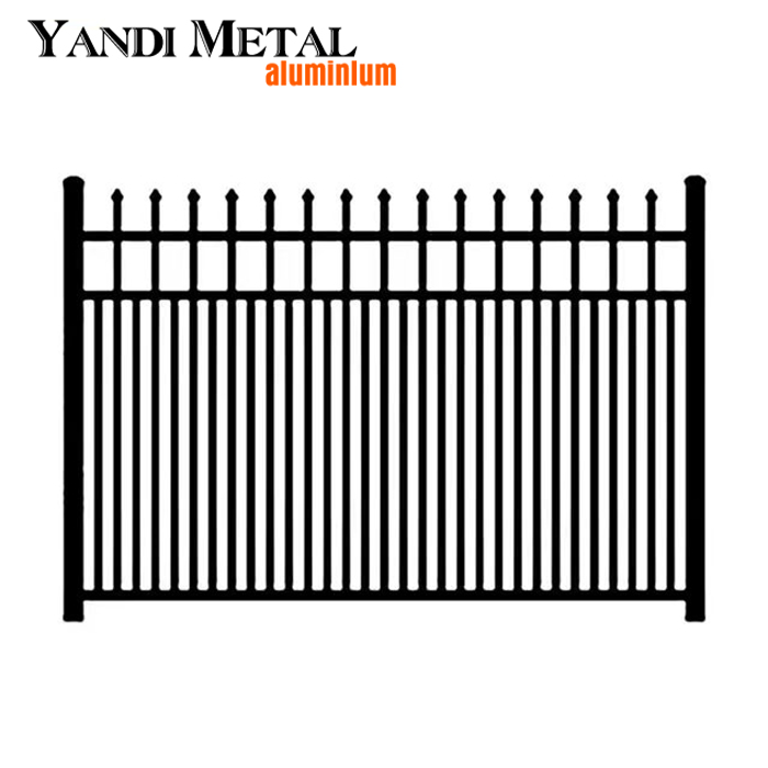 Inserte paneles de valla negra de tubo cuadrado, valla de aluminio para patio, jardín, valla de aleación de Metal, casa de aluminio