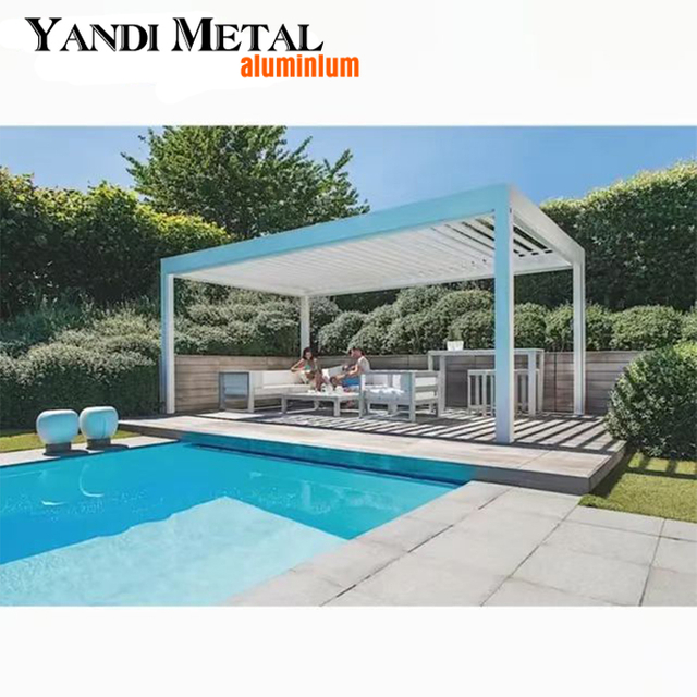 Nueva pérgola de aluminio ligera con persiana automática para exteriores pérgola de aluminio telescópica para garaje