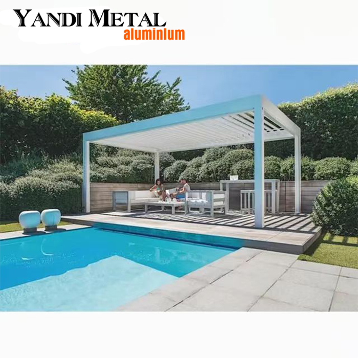Nueva pérgola de aluminio ligera con persiana automática para exteriores pérgola de aluminio telescópica para garaje