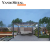 Pérgola de aluminio para automóvil OEM, corredera retráctil y persianas de aluminio plegables, pérgola bioclimática