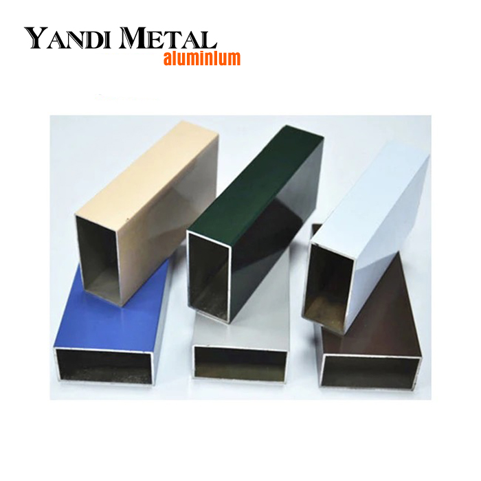 Perfil de aluminio cuadrado anodizado, tubo rectangular de aluminio serie 6000, 6061/6063