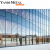 Muro cortina de vidrio de aluminio sin marco con doble acristalamiento, panel de fachada, muro cortina exterior